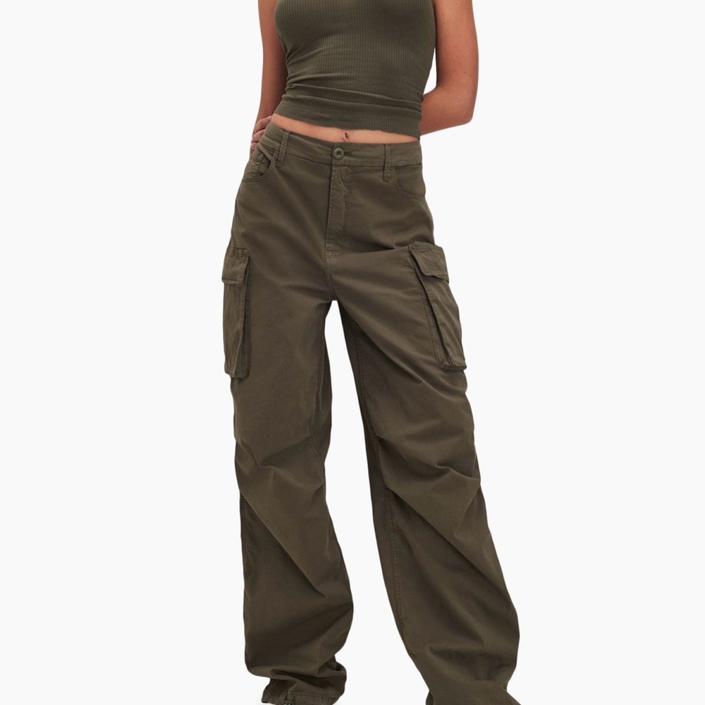 Good American Green Wide Leg Pants